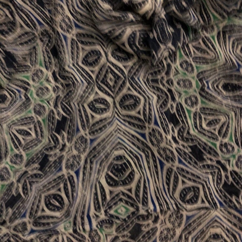 Democracy Paisley Print Tie Split Round Neck 3/4 Blouson Sleeve Top Size Small - Picture 2 of 7